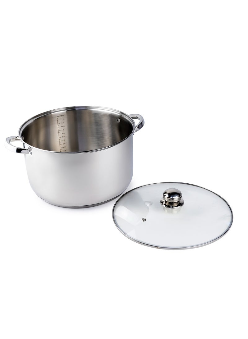 Wilson Amara Stainless Steel Casserole Pot with Twin Handles 32x18.5cm, Vented Glass Lid, Induction Ready, Oven Safe - 5-layer base - Image 4