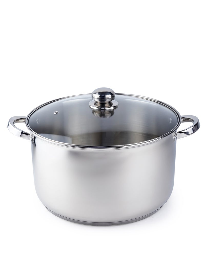 Wilson Amara Stainless Steel Casserole Pot with Twin Handles 32x18.5cm, Vented Glass Lid, Induction Ready, Oven Safe - 5-layer base - Image 3