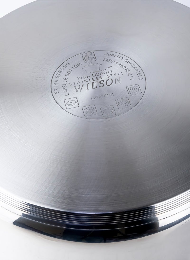 Wilson Amara Stainless Steel Casserole Pot with Twin Handles 32x18.5cm, Vented Glass Lid, Induction Ready, Oven Safe - 5-layer base - Image 5