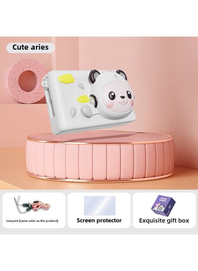 Generic CCD Mini Children's Digital Camera 8x Zoom Cute Multi-function Photo 4800W HD Camera SLR-Body Color: + Lanyard + Screen Protector  - Image 1