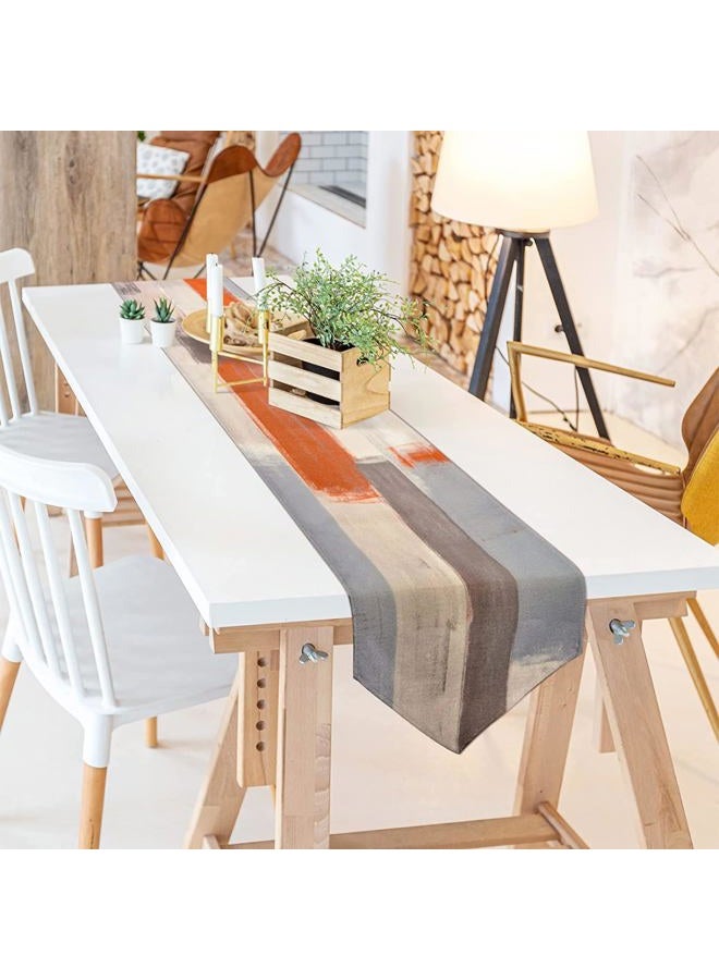 ZCHOMI Orange Abstract Modern Art Table Runner 13x72 Inch Kitchen Dinning Table Decoration for Indoor Outdoor Birthday Home Party Decor - Image 4