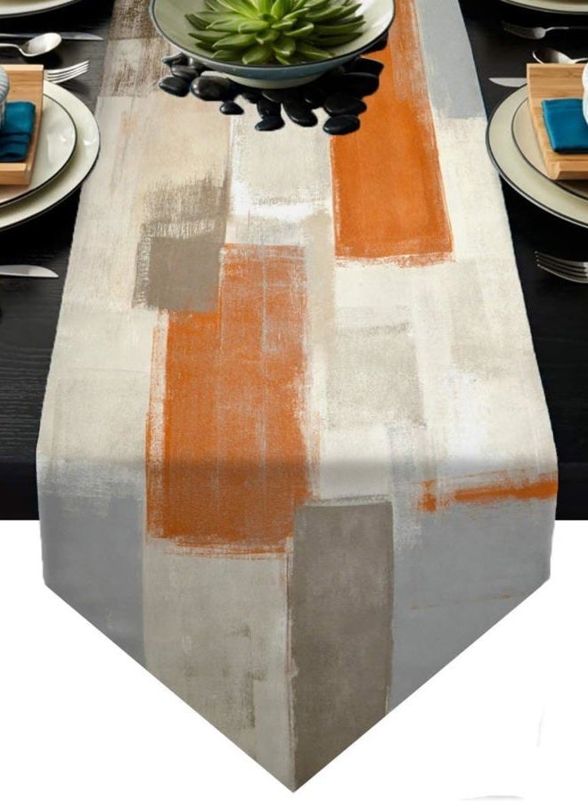 ZCHOMI Orange Abstract Modern Art Table Runner 13x72 Inch Kitchen Dinning Table Decoration for Indoor Outdoor Birthday Home Party Decor - Image 1