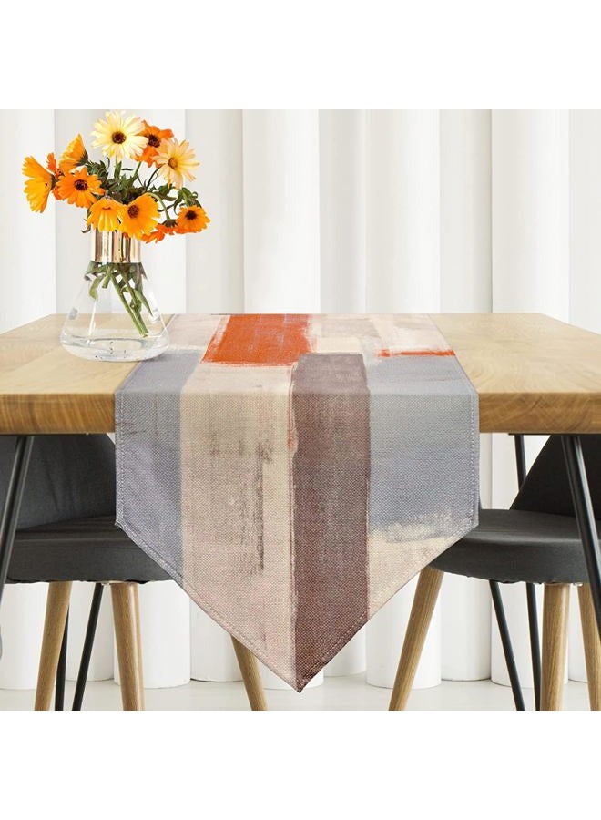 ZCHOMI Orange Abstract Modern Art Table Runner 13x72 Inch Kitchen Dinning Table Decoration for Indoor Outdoor Birthday Home Party Decor - Image 2