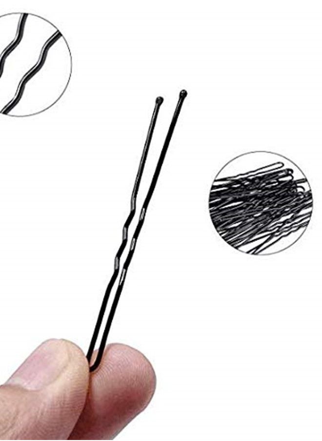 DNHCLL - 100PCS Black Metal U-Shape Bobby Pins Curved Bun Hair Clip,Special Hair Pin Of The Studio for Girls Women and Hairdressing Salon,Is Used To Add Coarse Fixed Tool - Image 1