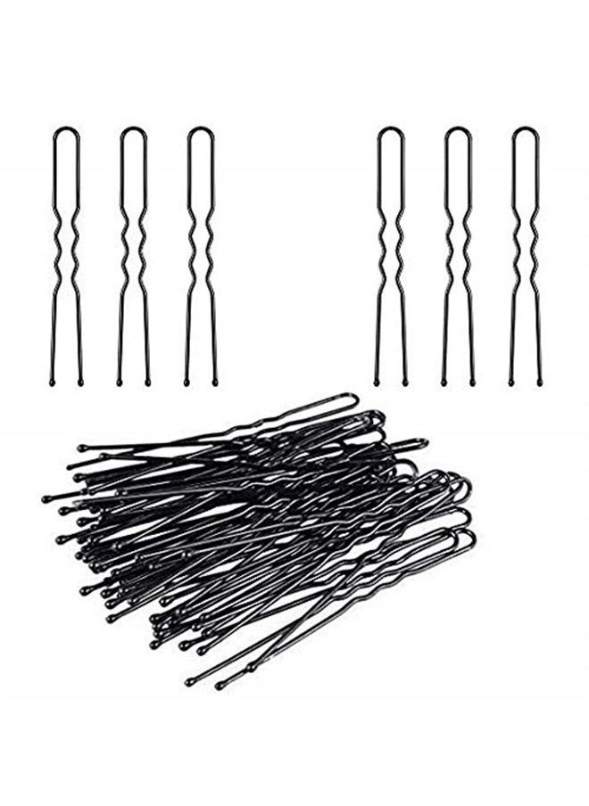 DNHCLL - 100PCS Black Metal U-Shape Bobby Pins Curved Bun Hair Clip,Special Hair Pin Of The Studio for Girls Women and Hairdressing Salon,Is Used To Add Coarse Fixed Tool - Image 1