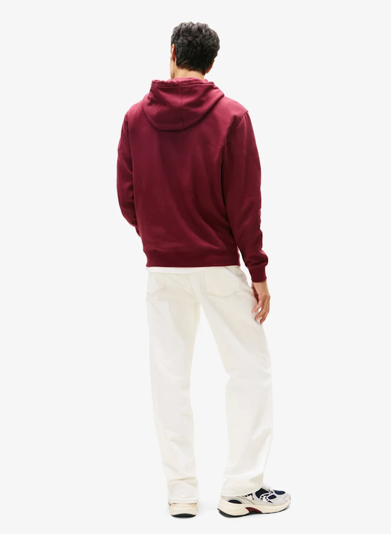 تومي جينز هودي بقلنسوة بقصة عادية بشعار