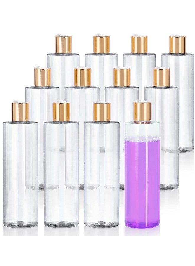 يوفيتوس زجاجات بلاستيكية شفافة احترافية من جوفيتوس، سعة 500 مل/16 أونصة (خالية من مادة BPA) مع غطاء قرص ذهبي (عبوة من 12 قطعة) - Image 1