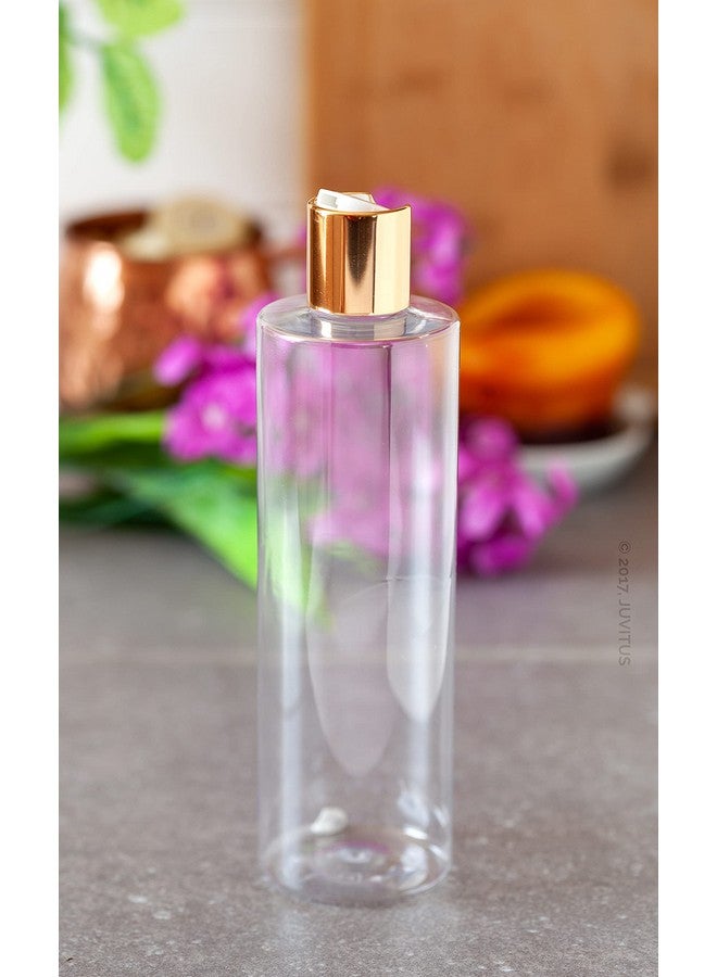 يوفيتوس زجاجات بلاستيكية شفافة احترافية من جوفيتوس، سعة 500 مل/16 أونصة (خالية من مادة BPA) مع غطاء قرص ذهبي (عبوة من 12 قطعة) - Image 4