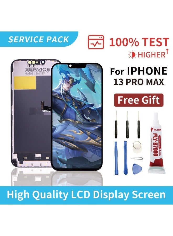 SERVICE for iPhone 13 Pro Max Screen Replacement Kit 6.7 Inch LCD Display (A2484, A2641, A2643, A2644, A2645) 3D Touch Digitizer Glass Assembly with Repair Tool Kit - Image 1