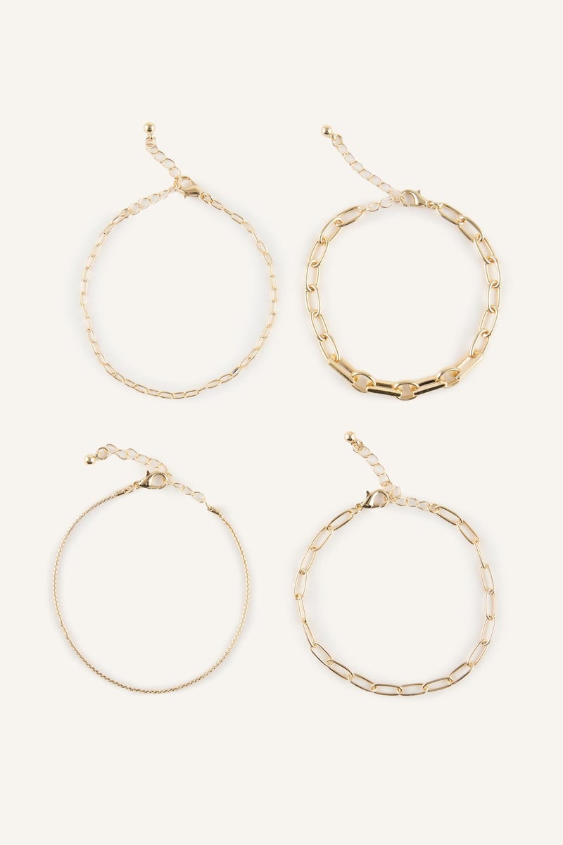 DeFacto Gold Woman Woman 4 Piece Bracelet Set Casual - Image 3