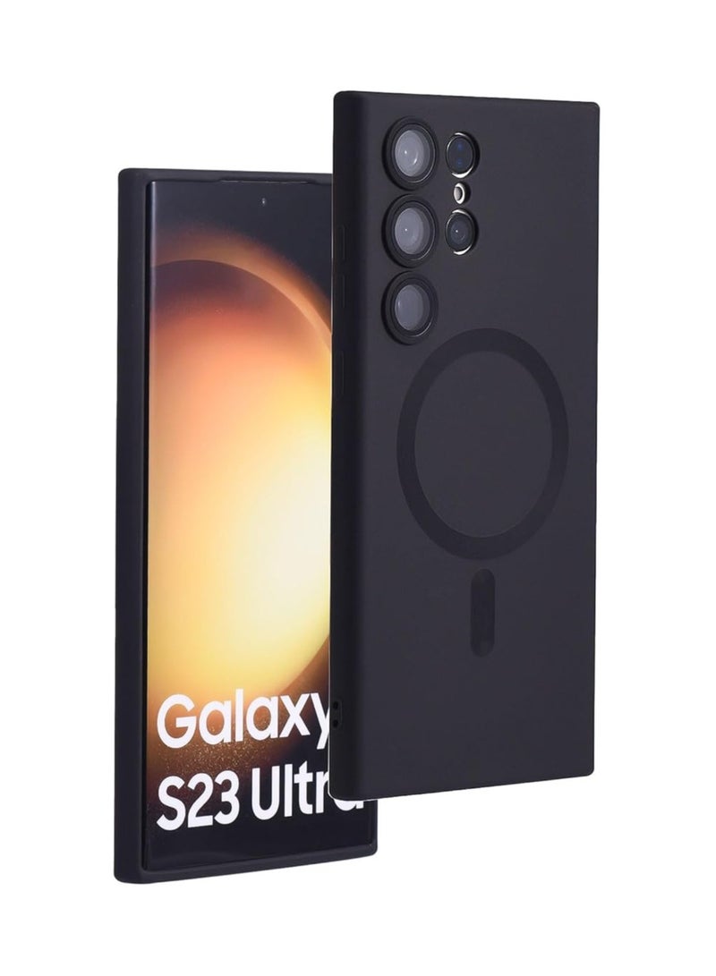 Compatible Galaxy S23 Ultra Case with Camera Lens Protector (Compatible with MagSafe) Magnetic Anti-Scratch Shockproof Protective Samsung  Galaxy S23 Ultra Case for Women Men - Black - Image 1