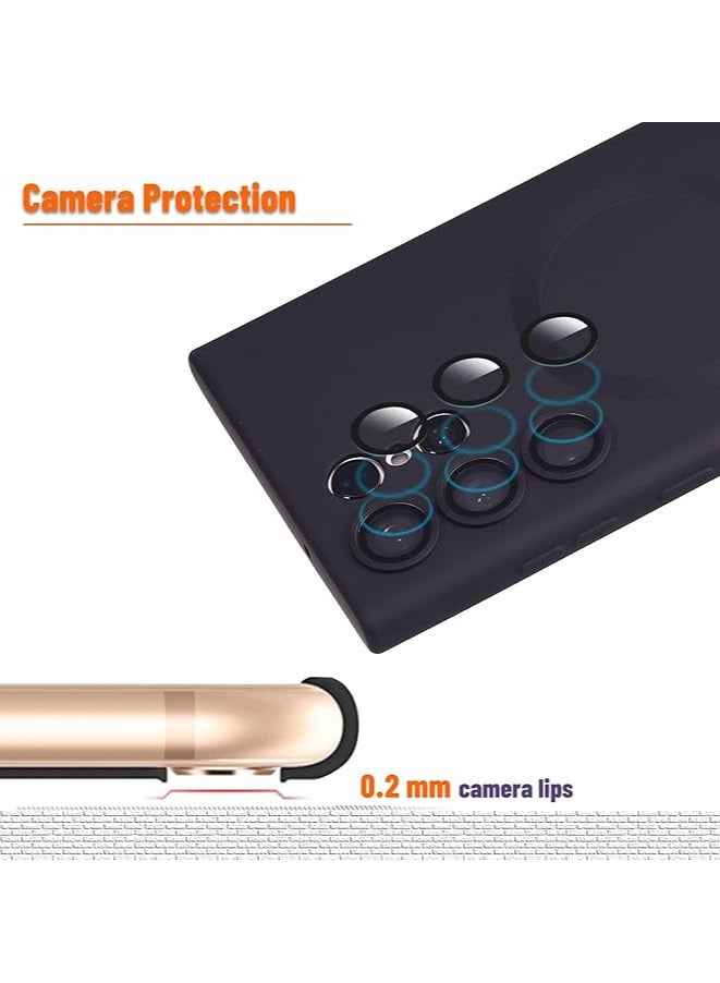 Compatible Galaxy S23 Ultra Case with Camera Lens Protector (Compatible with MagSafe) Magnetic Anti-Scratch Shockproof Protective Samsung  Galaxy S23 Ultra Case for Women Men - Black - Image 5