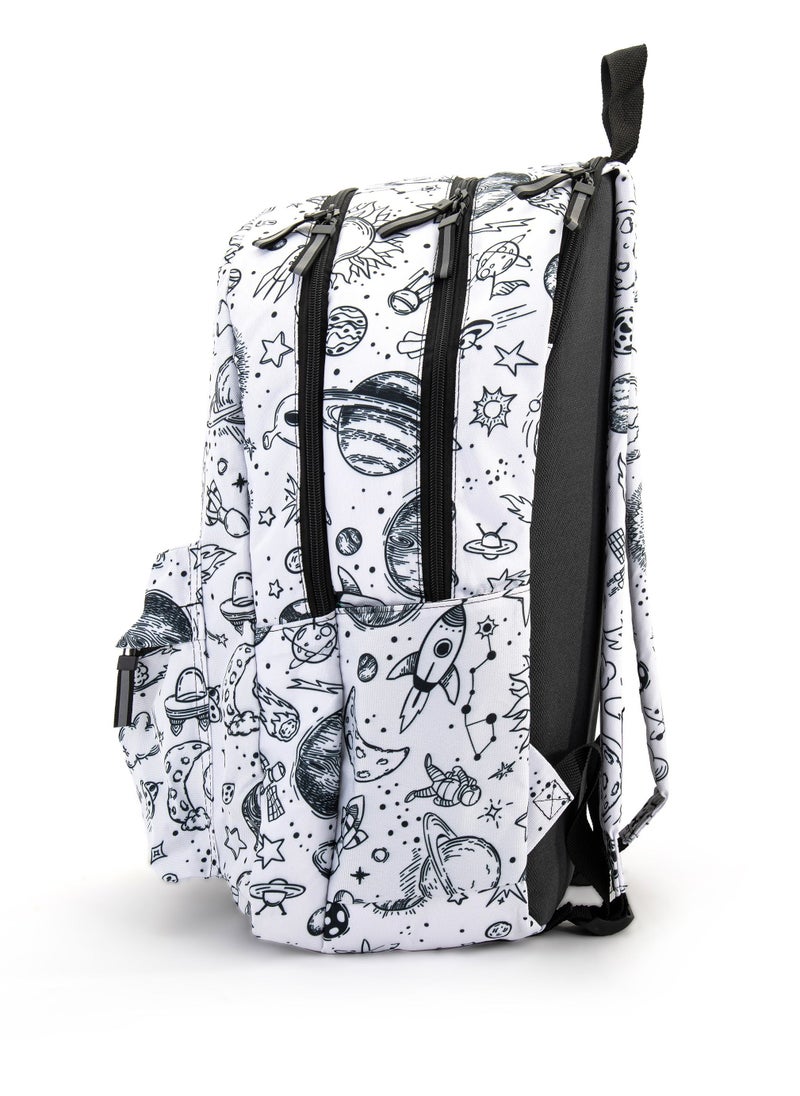 Day Pack  4P (Laptop pocket) - printed - White Space