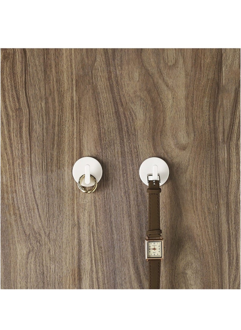 Adhesive Hooks, 6 Pack White Self Adhesive Shower Wall Hooks, Plastic Hook No Drill Hook Multipurpose Wall Mounted Hook, Heavy Duty Bathroom Hooks for Towel, Hat, Key - Image 3