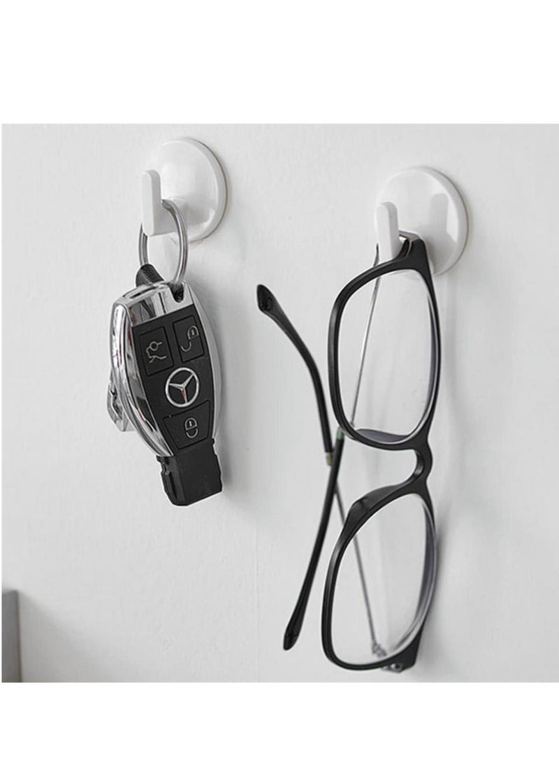 Adhesive Hooks, 6 Pack White Self Adhesive Shower Wall Hooks, Plastic Hook No Drill Hook Multipurpose Wall Mounted Hook, Heavy Duty Bathroom Hooks for Towel, Hat, Key - Image 2