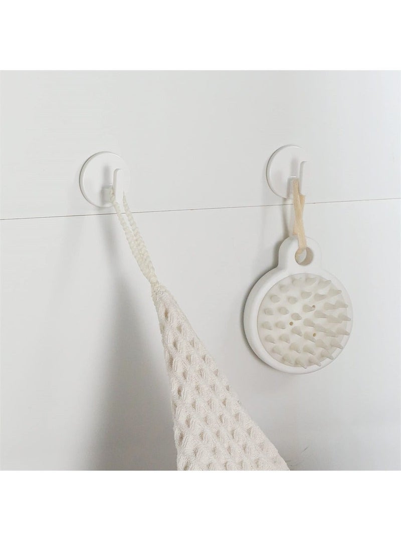 Adhesive Hooks, 6 Pack White Self Adhesive Shower Wall Hooks, Plastic Hook No Drill Hook Multipurpose Wall Mounted Hook, Heavy Duty Bathroom Hooks for Towel, Hat, Key - Image 4