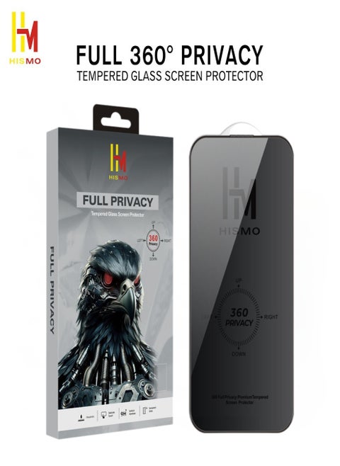 360° Full Privacy Screen Protector【iPhone 13/13 Pro/14】360 Degree All-Angles Peeping Protection, 9H Tempered Glass, Bubble-Free Installation, Smooth Touch, Full Edge Coverage