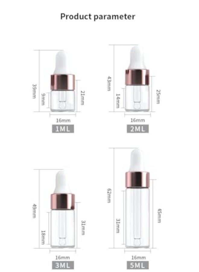 YYNGJCK 15Packs Sample Glass Dropper Bottles for Essential Oils Mini Vials Perfume Aromatherapy Cosmetic Liquid Containers With Glass Eye Dropper 3ml - Image 3