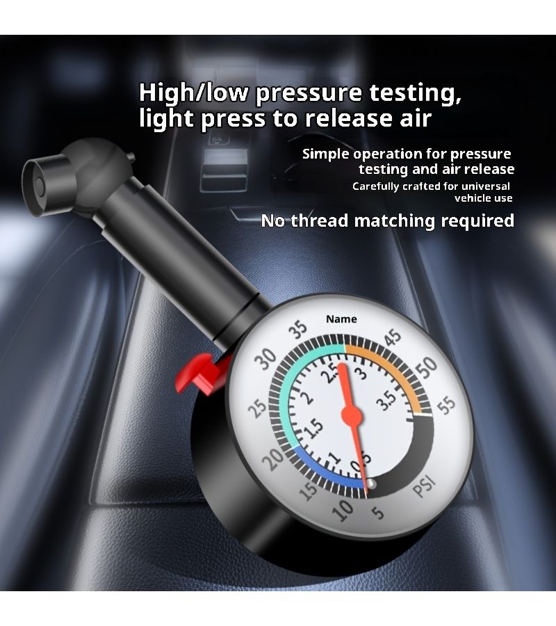 Two High Precision Tire Pressure Gauges Upgraded Version Glossy Black Dual Scale PSI Bar Battery Free Design for Motorcycles Bicycles Vehicle Maintenance - Image 4