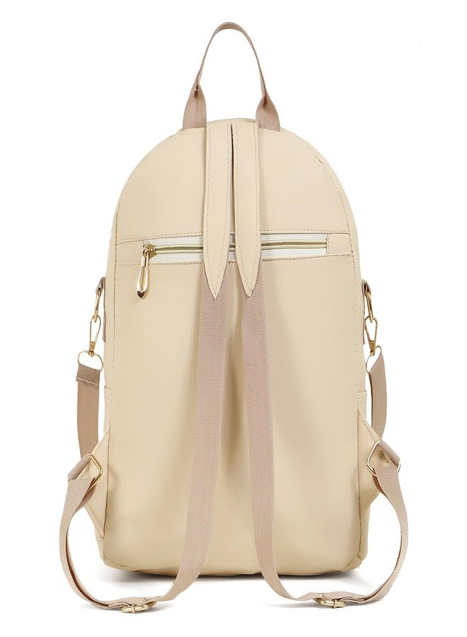 SKUGG 2024 New Flower Embroidered Artistic National Style Oxford Small Capacity Women's Backpack (Hiran_Cream) - Image 5