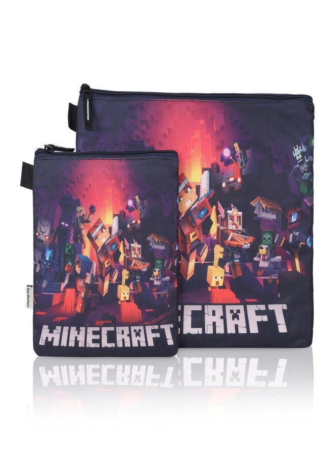 ECHO BOOMERS New Twin Minecarft Game Combo Folder Set Jr. | A4 & Mini Water-Resistant Folders | Cushioned, Padded, Stylish & Washable | Perfect for Documents, Gadgets, Art Supplies, Travel & Kids Accessories - Image 1