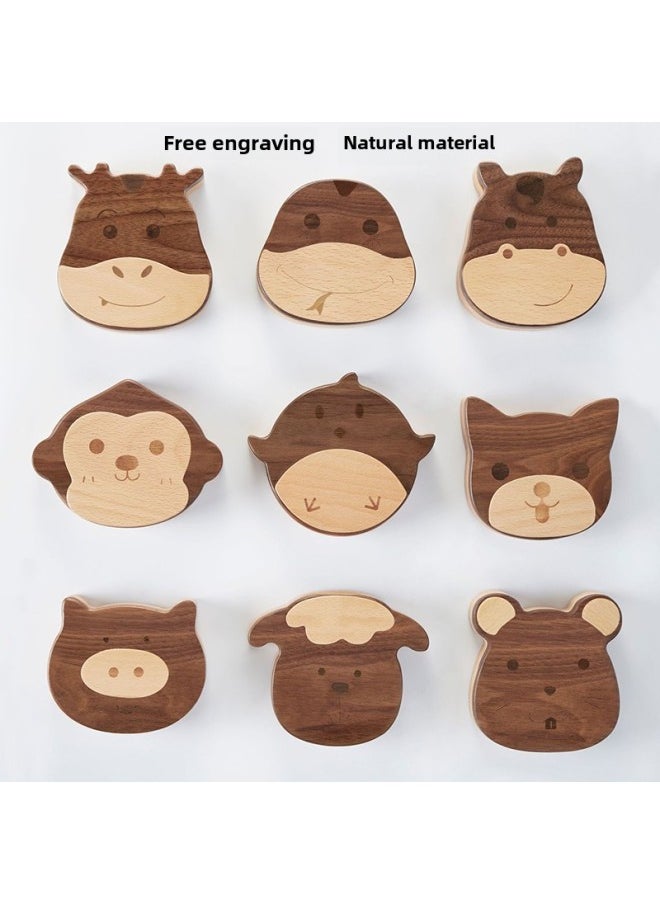 Generic - Baby Teeth Commemorative Box Solid Wood Twelve Zodiac Baby Teeth Box Children's Teeth Collection Storage Box Baby's Teeth Protection-Color:Teeth Collection Box Color Model-monkey - Image 1