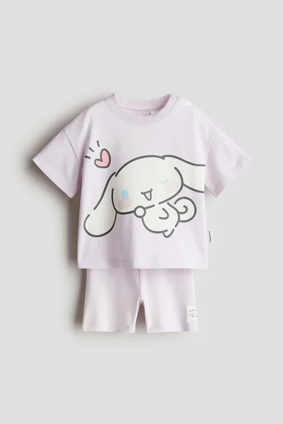 اتش اند ام طقم قطن مطبوع قطعتين