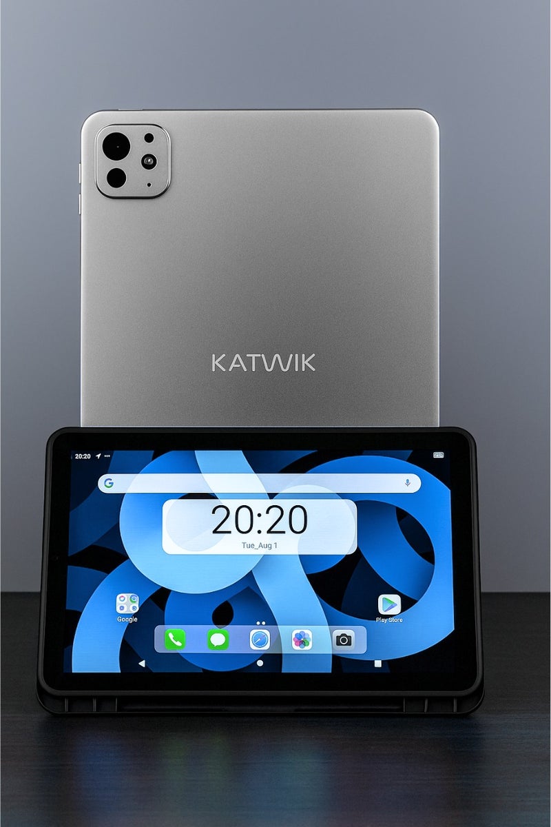 كاتويك تابلت K17 الذكي للأطفال للتعلم، شاشة بحجم 10 بوصات، لوحة مفاتيح وفأرة لاسلكية، غطاء قابل للطي، قلم، شاحن من نوع C - Image 1