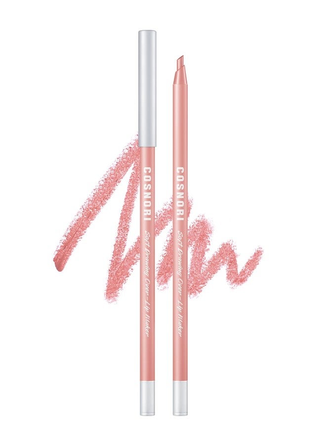 COSNORI Soft Drawing Overlip Maker - Long-Lasting Creamy Lip Liner, Easy-Blend, Multi-Use, Vegan Lip Pencil (02 DRY ROSE) - Image 1