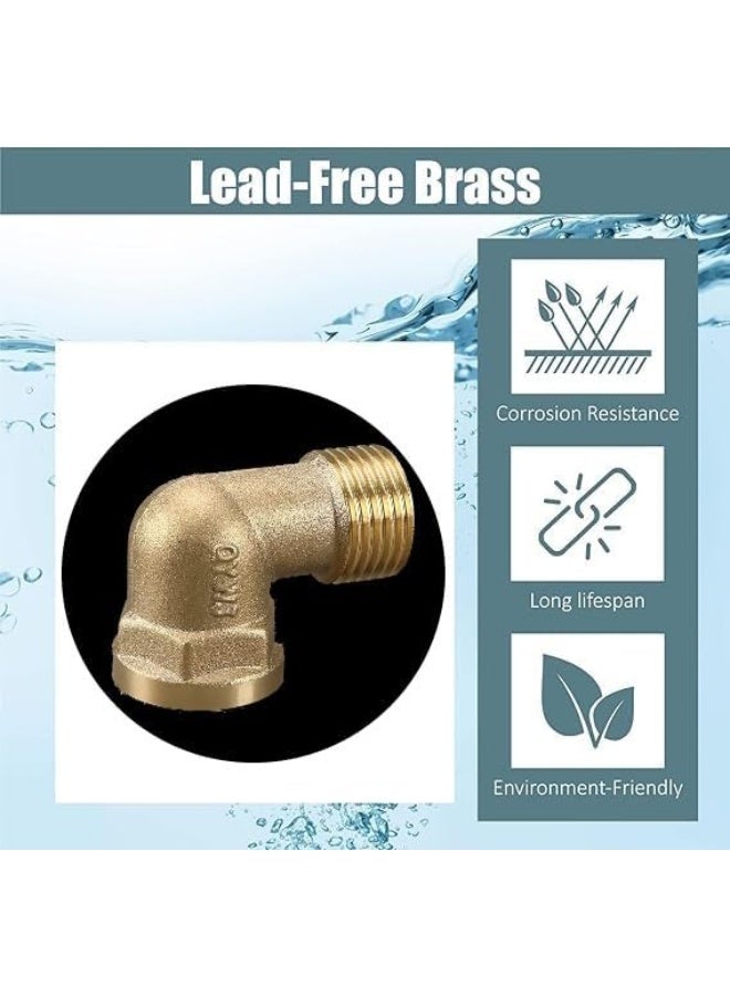 Royal Apex 2Pcs Set Brass Multi Purpose Hose Fittings With Bsp Thread For Plumbing Gas Hot Water Pipe Connector Pneumatic Etc Female Male Elbow 1/2 Inch - Image 4