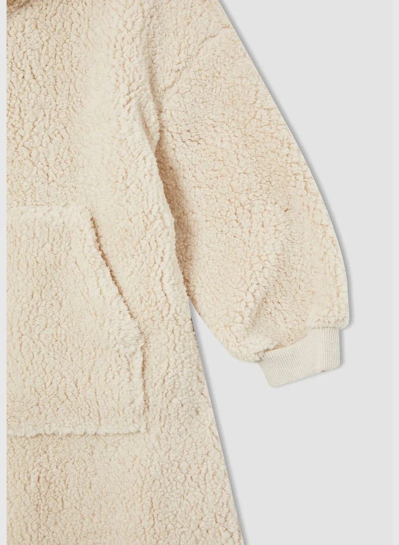 DeFacto Long Sleeve Hooded Pyjamas Bottom with Kangaroo Pockets