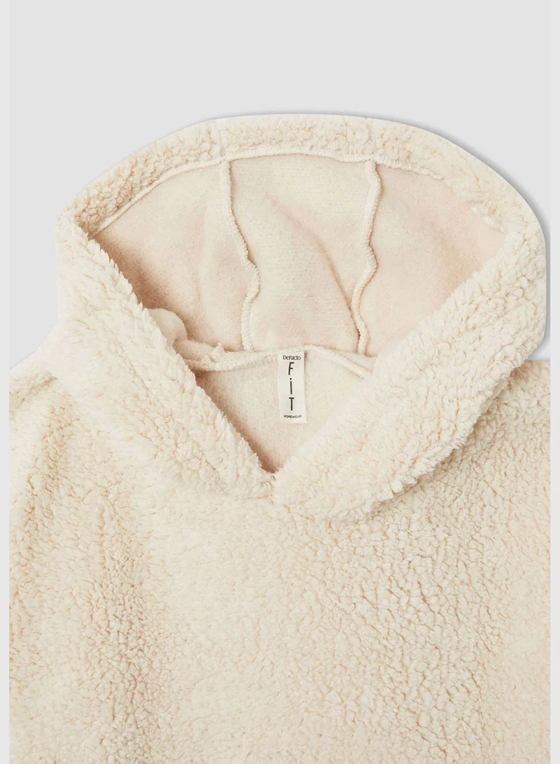 DeFacto Long Sleeve Hooded Pyjamas Bottom with Kangaroo Pockets