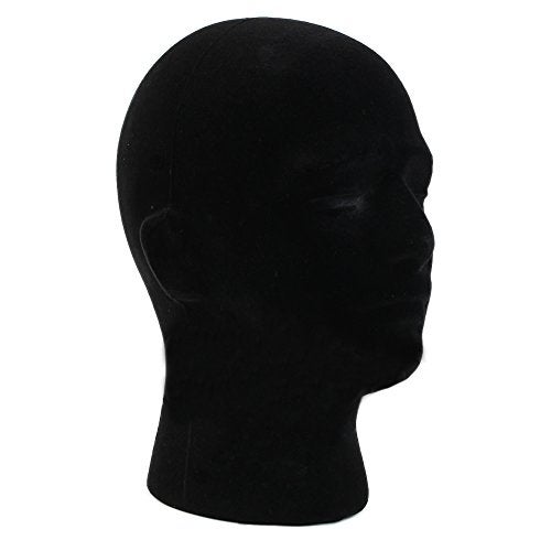 LIAMTU Male Wigs Display Mannequin Head Stand Model HTC Vive VR Headsets Mount Styrofoam Foam Black - Image 2