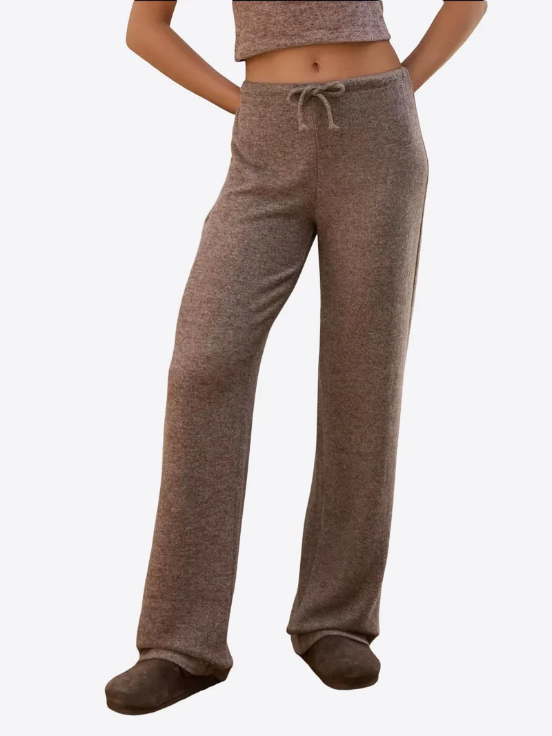 HICCUP Soft Textured Knitted Pants with Strings