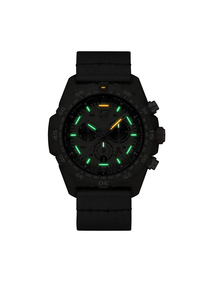 لومينكس ساعة يد رجالية كرونوغراف دائرية من ألياف الكربون .. -  مم
