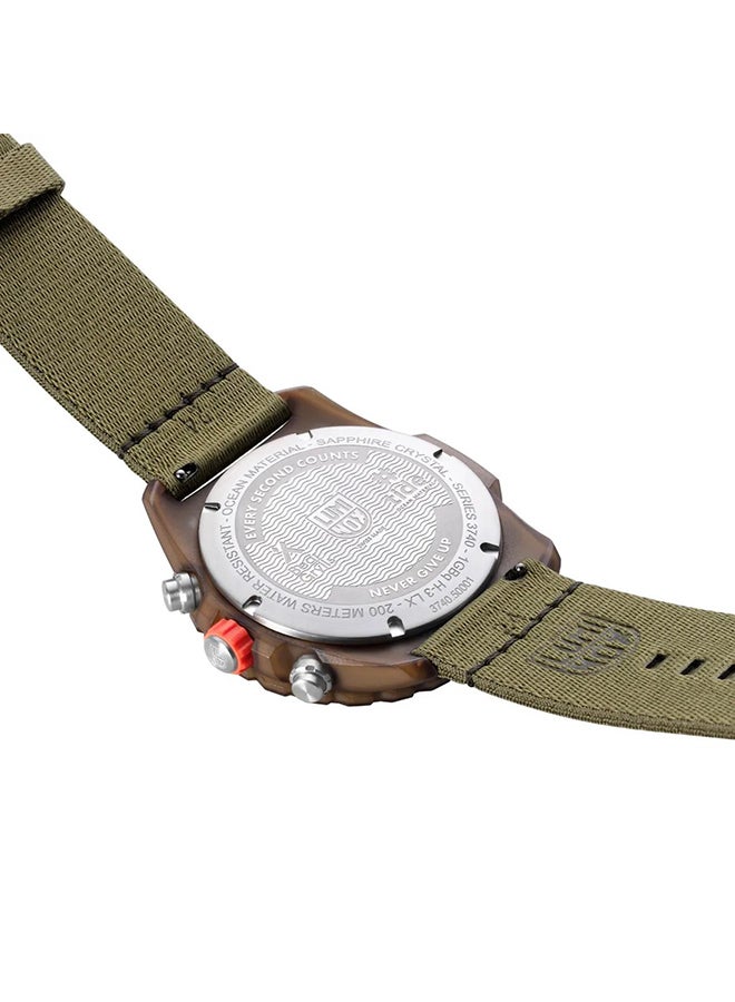 لومينكس ساعة يد رجالية كرونوغراف دائرية من ألياف الكربون .. -  مم - Image 4