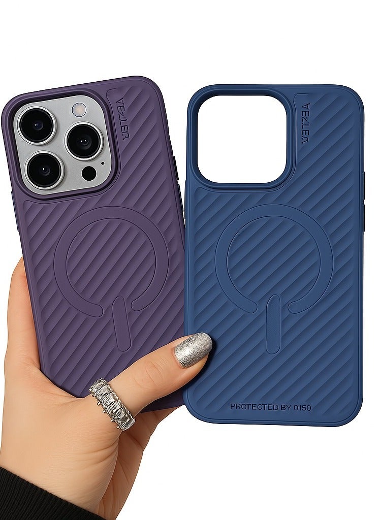 Yezler iPhone 15 Pro Max MagSafe Compatible Shockproof Case Premium Silicone Protection Anti Scratch Cover with Soft Touch Back Slim Lightweight Design Built in SIM Ejector Slot Wireless Charging Support Durable Stylish Blue - Image 3