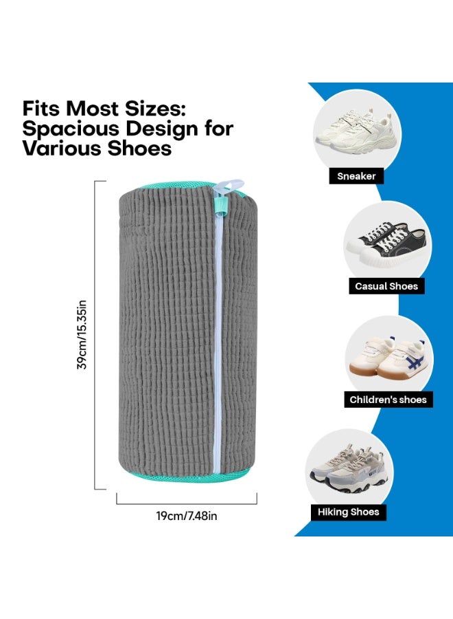 2-Piece Shoe Washing Machine Bag, Reusable, Shoe Cleaning Bag, Suitable For All Shoe Types, Laundry Shoe Bag Suitable For Washing Machines And Dryers, Grey - Image 4