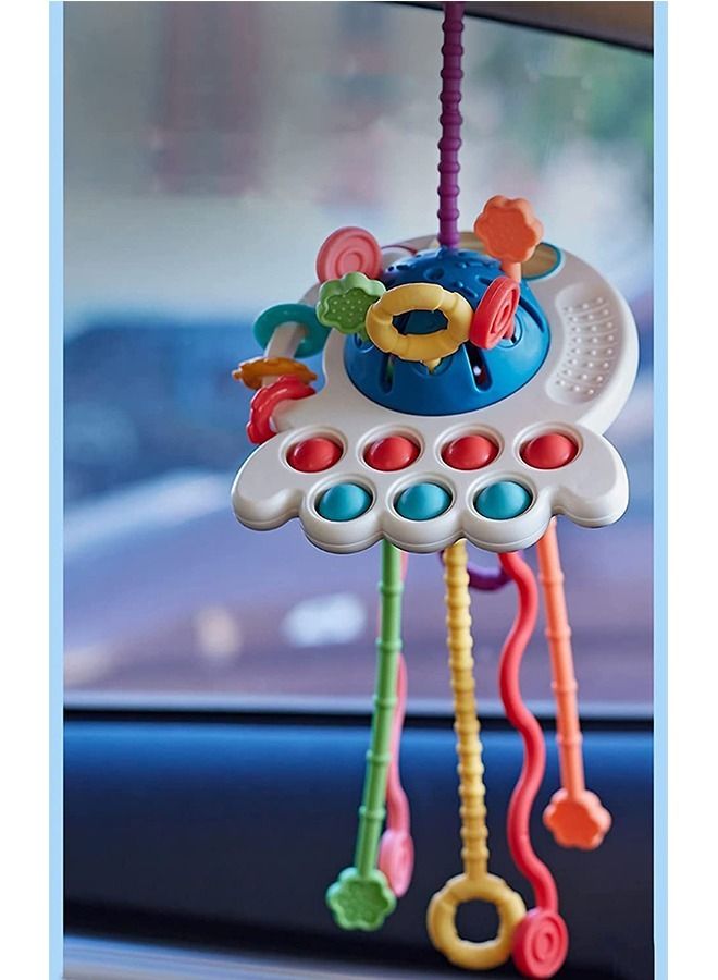 NIBEMINENT Baby Montessori Silicone Toy ,Travel Pull String Activity Toy,Sensory Toys ,Fine Motor Skills Developmental ToysBoys Girls Infant  - Image 1