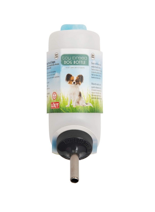 Lixit Wide Mouth Water Bottles for Large and Small Dogs (16oz Small Dog, White) - Image 1