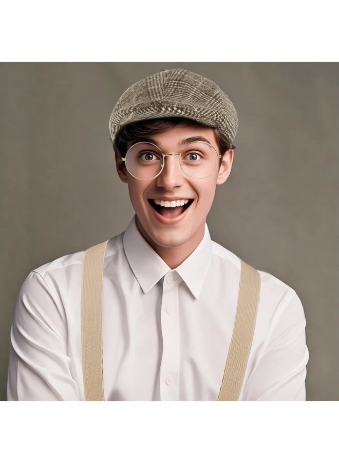 baotongle 3pcs Old Man Costume 100 Day of Grandpa Costume for 1920s Old Man Halloween Costume Brown - Image 3
