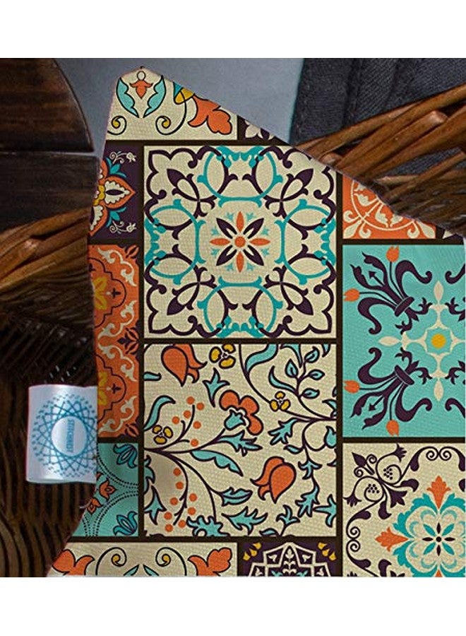 STITCHNEST Ethnic Art Box Printed Poly Cotton Cushion Cover, Set of 5 (16 X 16 Inches) - Image 3