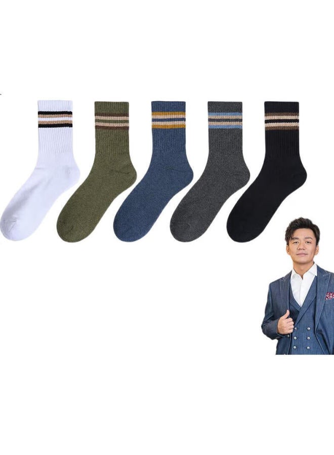 A FISH Men'S Mid-Calf Business Socks With 10A Grade Antibacterial And Odor-Resistant Cotton For Spring And Summer Sports And Leisure - Image 1