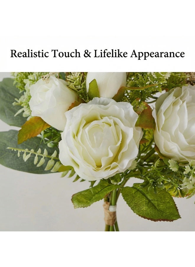 ZERIFAM Fake Flowers, Long Stemmed Artificial Roses Flowerse, Vintage Fake Rose Bundle, DIY Home Decoration , Suitable for Valentine's Day Family Wedding Decoration, Bridal Bouquet (No Vase) - Image 3