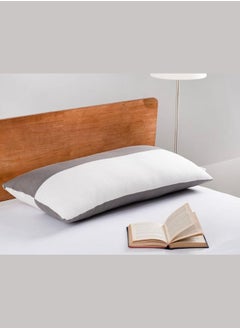 Wakefit Wakefit Hollow Fibre Pillow (White and Grey, 27 x 16 Inches, Microfiber)  - Image 1