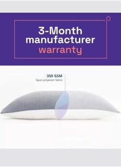 Wakefit Wakefit Hollow Fibre Pillow (White and Grey, 27 x 16 Inches, Microfiber)  - Image 2