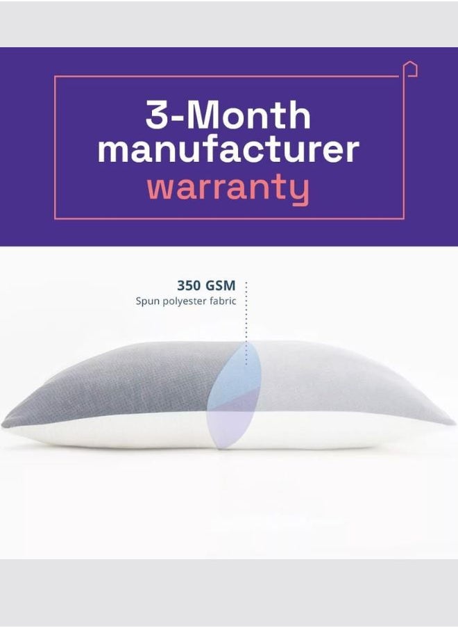 Wakefit Wakefit Hollow Fibre Pillow (White and Grey, 27 x 16 Inches, Microfiber)  - Image 2