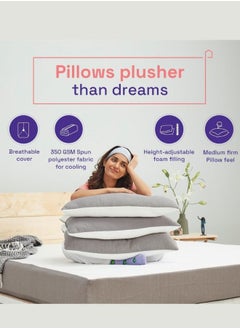 Wakefit Wakefit Hollow Fibre Pillow (White and Grey, 27 x 16 Inches, Microfiber)  - Image 3