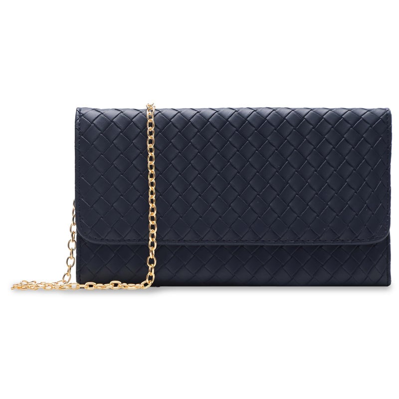 U+U Crossbody Bags for Women, Small Leather Bag with Removable Chain, Card Slots & Phone Pocket - Lightweight Purse Wallet (Navy Blue) - Image 1