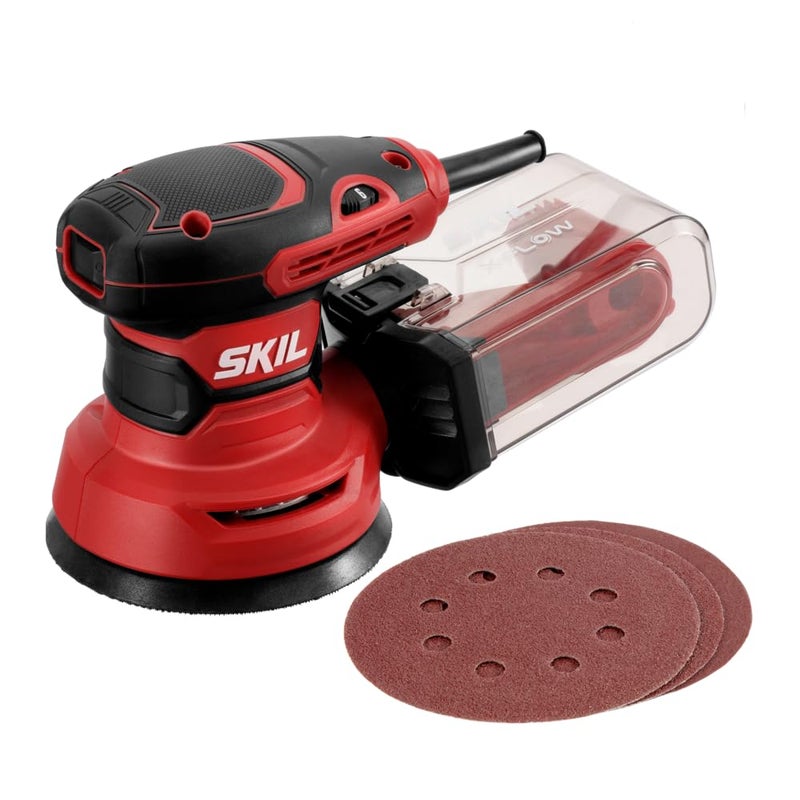 SKIL 5â€ Random Orbital Sander with Cyclonic Dust Box & 3pc Sanding Sheet - SR211601, Multicolor - Image 1